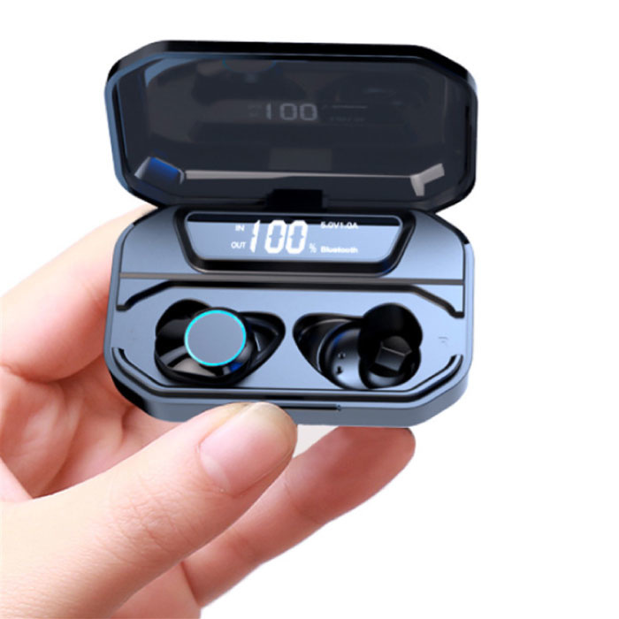 G02 TWS Wireless Smart Touch Control Earpieces Bluetooth 5.0 In Ear Wireless Buds 3300mAh Powerbank Earphones Earbuds Black