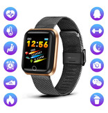 Lige Fashion Sports Smartwatch Fitness Sport Activity Tracker Smartphone Horloge iOS Android iPhone Samsung Huawei Zwart Metaal