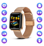 Lige Mode sport Smartwatch Fitness Sport activité Tracker Smartphone montre iOS Android iPhone Samsung Huawei or métal
