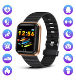 Lige Fashion Sports Smartwatch Fitness Sport Activity Tracker Smartphone Watch iOS Android iPhone Samsung Huawei Gold Black TPU