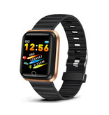 Lige Moda Sport Smartwatch Fitness Sport Activity Tracker Smartfon Zegarek iOS Android iPhone Samsung Huawei Złoty Czarny TPU