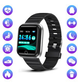 Lige Fashion Sports Smartwatch Fitness Sport Activity Tracker Reloj inteligente iOS Android iPhone Samsung Huawei Plata Negro TPU