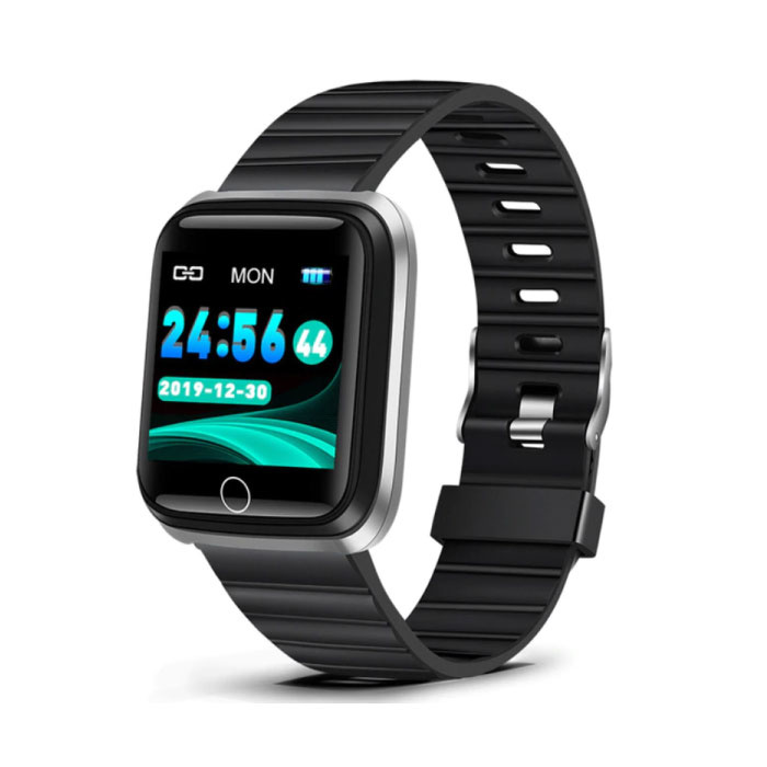 Mode Sport Smartwatch Fitness Sport Aktivität Tracker Smartphone Uhr iOS Android iPhone Samsung Huawei Silber Schwarz TPU