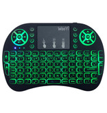 Stuff Certified® Mini teclado QWERTY inalámbrico i8 retroiluminado RGB de 2,4 GHz para reproductor multimedia TV Box Android Xbox Playstation