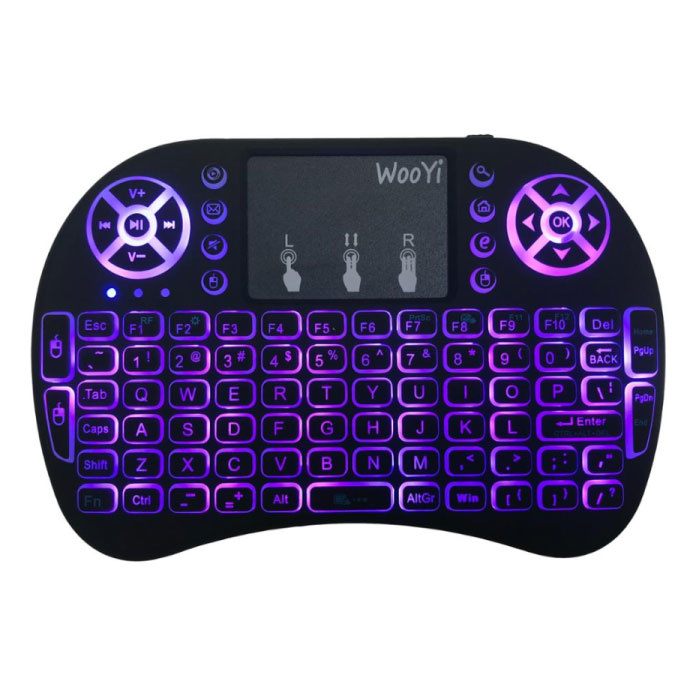 Stuff Certified® RGB Verlicht Backlit i8 Mini Draadloos QWERTY Toetsenbord 2.4GHz voor Mediaspeler TV Box Android Xbox Playstation