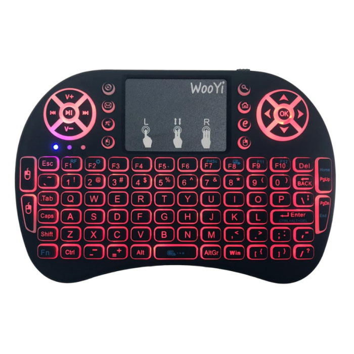 Stuff Certified® RGB Verlicht Backlit i8 Mini Draadloos QWERTY Toetsenbord 2.4GHz voor Mediaspeler TV Box Android Xbox Playstation