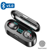 H & A F9 TWS Auriculares inalámbricos con control táctil inteligente Bluetooth 5,0 Auriculares inalámbricos Auriculares 2000mAh Powerbank