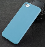 USLION Coque en silicone ultra-mince pour iPhone 5 Housse en TPU Bleu