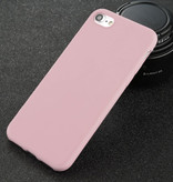 USLION Coque en silicone ultra-mince pour iPhone 5 Housse en TPU Rose