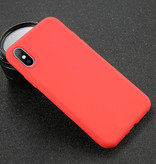 USLION Coque en silicone ultra-mince pour iPhone 5 Housse en TPU Rouge