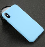 USLION Coque en silicone ultra-mince pour iPhone 5S Housse en TPU Bleu