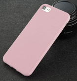 USLION Funda de silicona ultradelgada para iPhone 5S, carcasa de TPU, rosa
