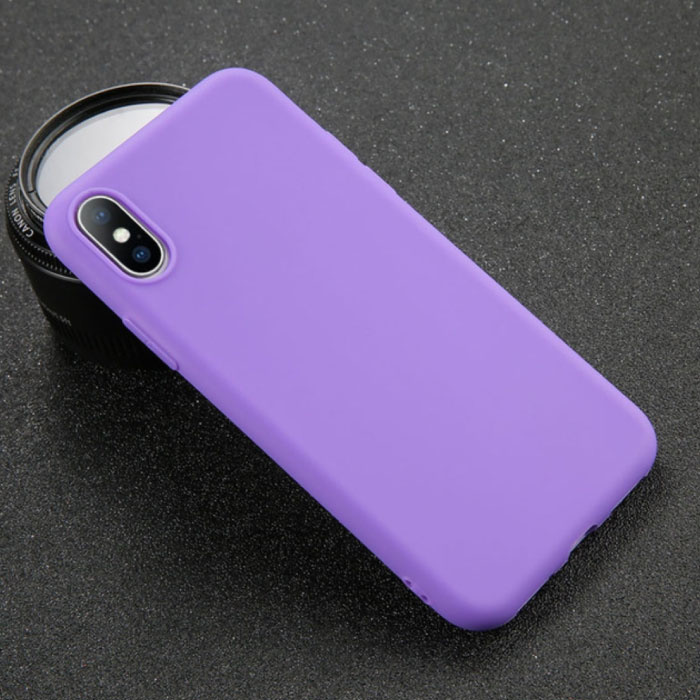 Funda de silicona ultrafina para iPhone SE (2016), funda de TPU, color morado