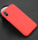 USLION Coque en silicone ultra fine pour iPhone SE (2016) TPU Case Cover Rouge
