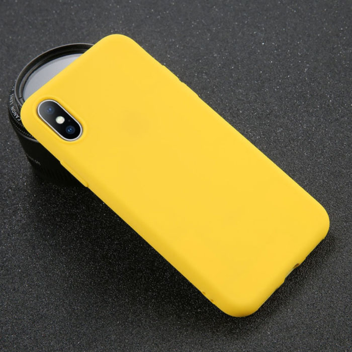 USLION Custodia in silicone ultrasottile per iPhone 6S Cover in TPU gialla