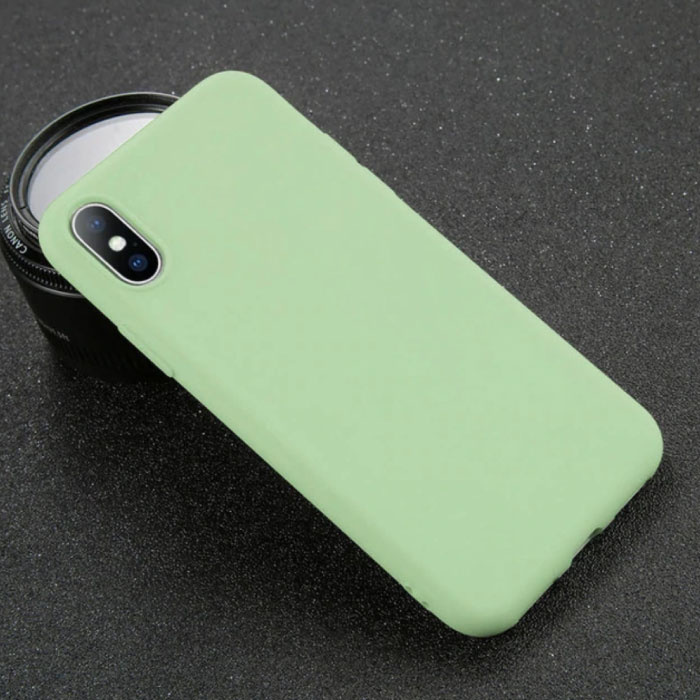 Custodia in silicone ultrasottile per iPhone 7 Plus Cover in TPU verde chiaro