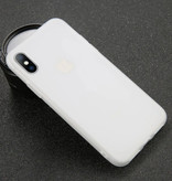 USLION Coque en silicone ultra-mince pour iPhone 7, coque en TPU, blanc