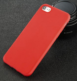 USLION Funda de silicona ultradelgada para iPhone 8, carcasa de TPU, rojo