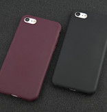 USLION Coque en silicone ultra-mince pour iPhone 7 Housse en TPU Rouge