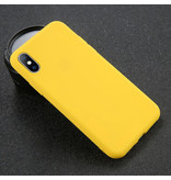 USLION Etui silikonowe Ultraslim do iPhone'a X Etui z TPU Żółte