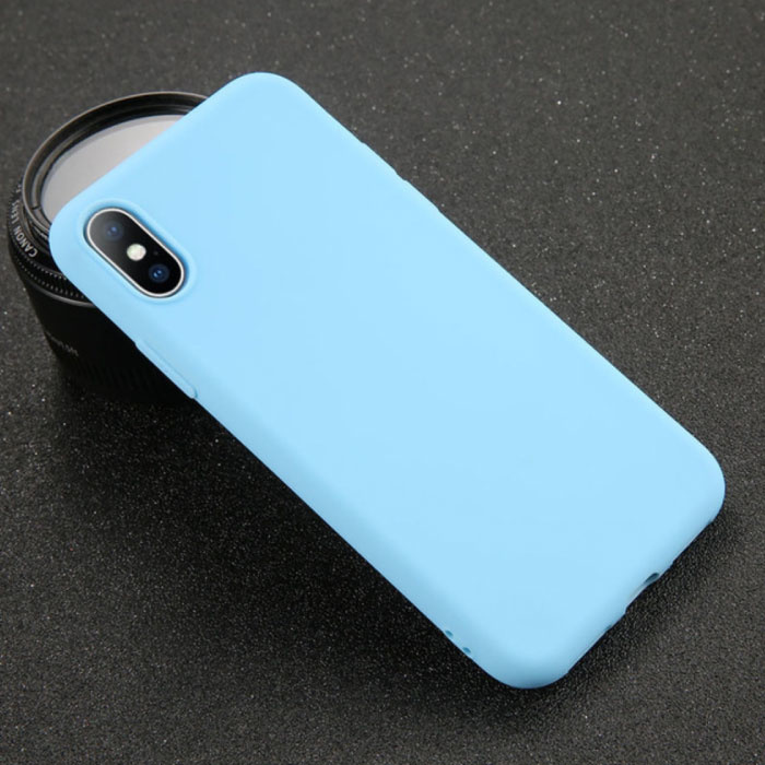 USLION Etui silikonowe do iPhone'a X Ultraslim Etui z TPU w kolorze niebieskim