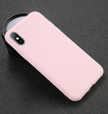 USLION Funda de silicona ultradelgada para iPhone XR, carcasa de TPU, rosa
