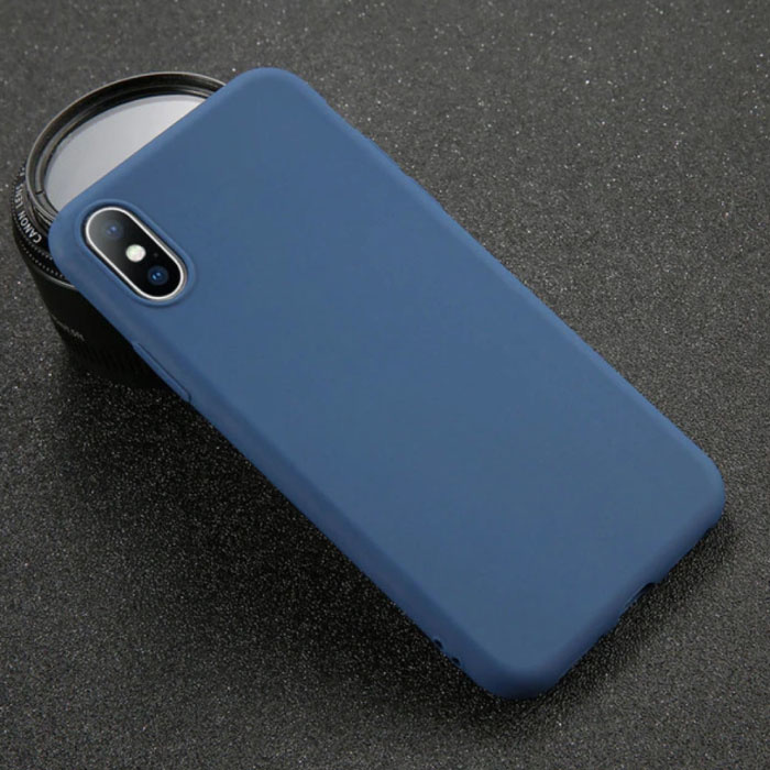 Funda de silicona ultradelgada para iPhone XR, carcasa de TPU, azul marino