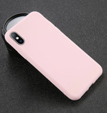 USLION Custodia in silicone ultrasottile per iPhone XS Cover in TPU rosa