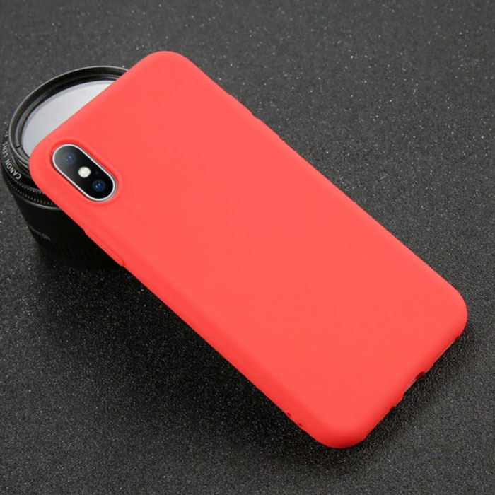 USLION Etui silikonowe Ultraslim do iPhone'a XS Czerwone etui z TPU