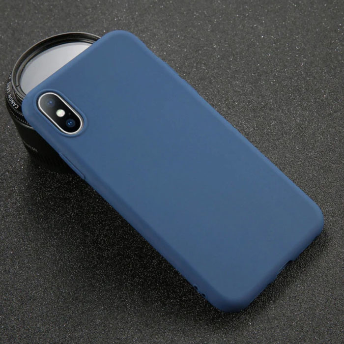 Custodia in silicone ultrasottile per iPhone XS Cover in TPU Navy