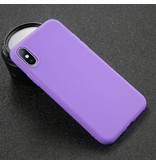 USLION Coque en silicone ultra-mince pour iPhone XS Housse en TPU Violet