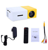 Salange YG300 LED Projector - Mini Beamer Home Media Player Yellow