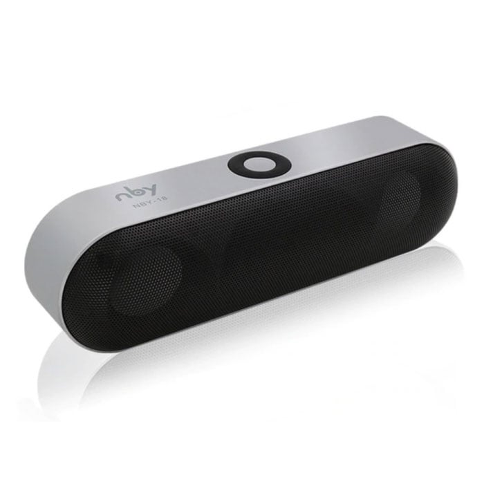 NBY-18 Mini Wireless Soundbar Loudspeaker Wireless Speaker Box Bluetooth 3.0 Silver