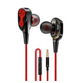 Rovtop Auriculares con cable Z2 Eartjes Ecouteur con micrófono Auricular Rojo