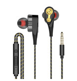 Rovtop Auriculares con cable Z2 Eartjes Ecouteur con micrófono Auricular Negro
