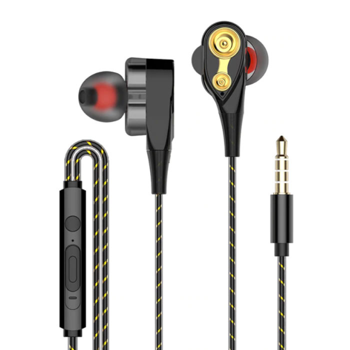 Rovtop Auricolari Z2 cablati Eartjes Ecouteur con microfono auricolare nero