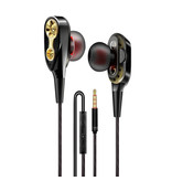 Rovtop Auricolari Z2 cablati Eartjes Ecouteur con microfono auricolare nero