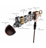 Rovtop Auricolari Z2 cablati Eartjes Ecouteur con microfono auricolare nero