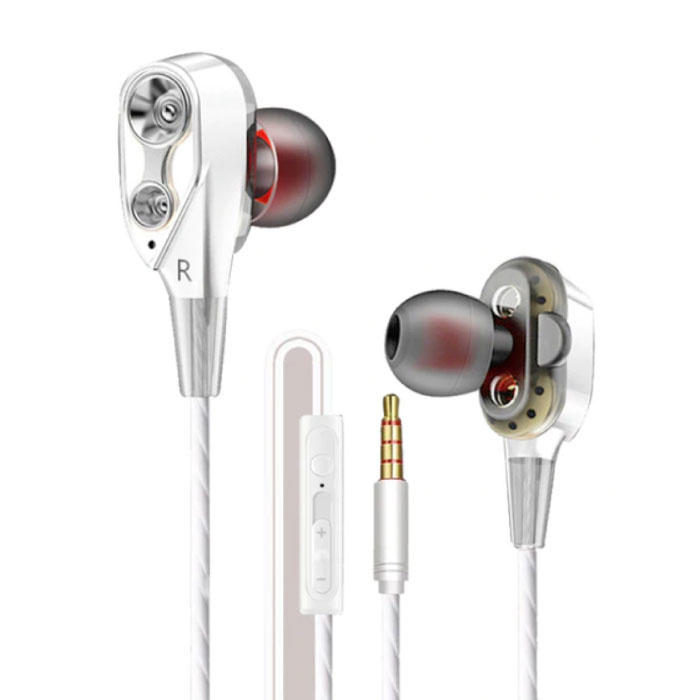 Rovtop Auricolari con filo Z2 Eartjes Ecouteur con microfono auricolare bianco