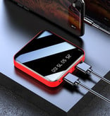 YTA Mini Externe 20.000mAh Powerbank 2x USB LED Display Notfall Akku Ladegerät Ladegerät Rot