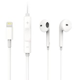Stuff Certified® Auriculares con cable Lightning para iPhone Buds Auriculares Auriculares Ecouteur con micrófono Blanco