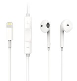 Stuff Certified® Lightning Wired Auricolari Auricolari per iPhone Buds Auricolari Auricolari Ecouteur con microfono bianco