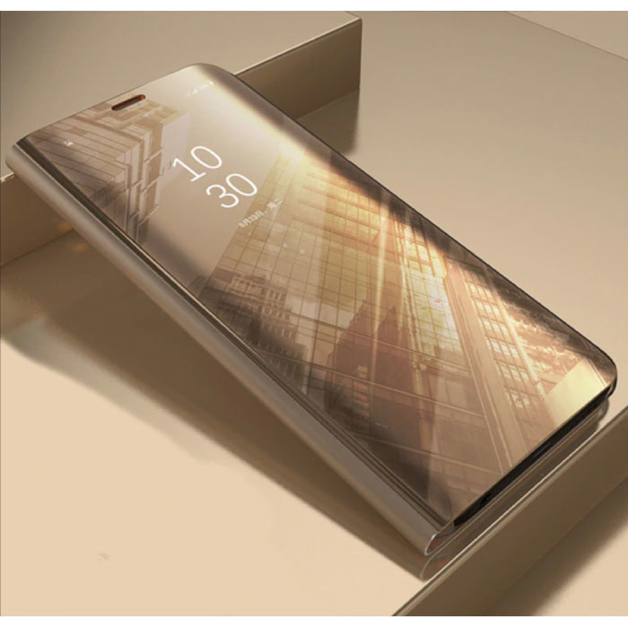 Samsung Galaxy S7 Smart Mirror Flip Case Cover Carcasa Dorada