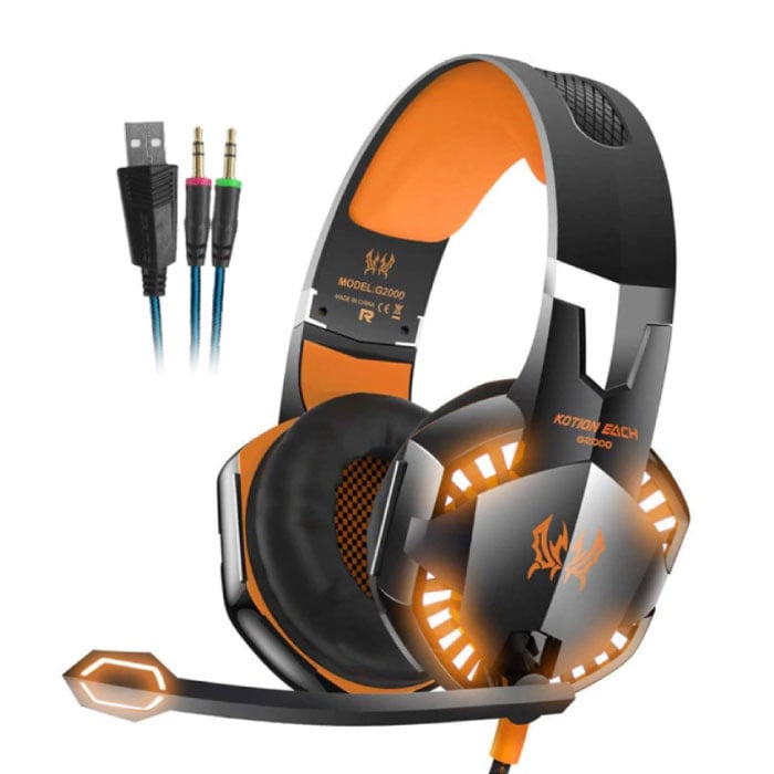 CADA G2000 Auriculares estéreo para juegos Auriculares Auriculares con micrófono Naranja