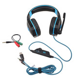 Kotion Each CHAQUE G4000 Écouteurs de jeu stéréo Casque d'écoute avec microphone bleu