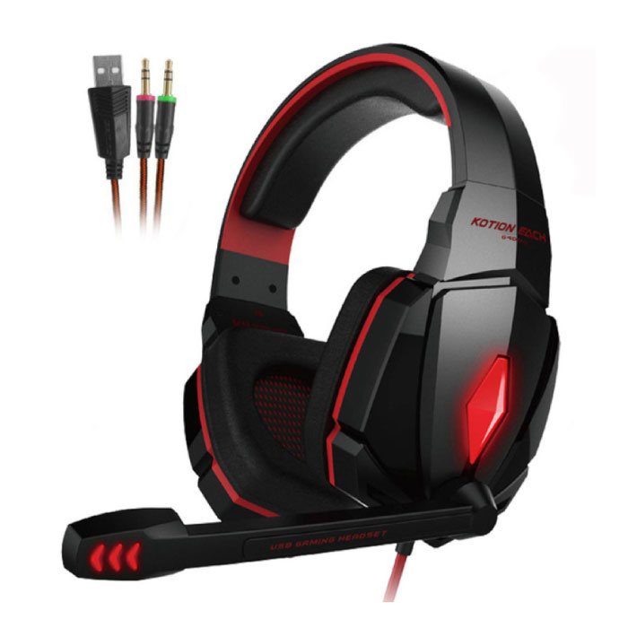 CADA G4000 Auriculares estéreo para juegos Auriculares Auriculares con micrófono Rojo