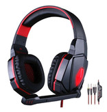 Kotion Each CHAQUE G4000 Écouteurs de jeu stéréo Casque d'écoute avec microphone rouge