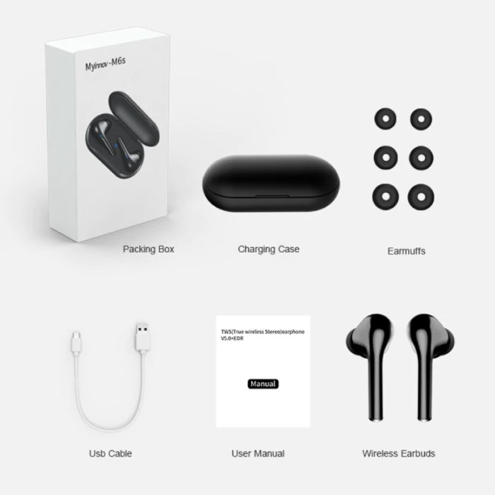 M6s TWS Wireless Earpieces Bluetooth 5.0 In Ear Wireless Buds Earphones Earphone Earbuds White