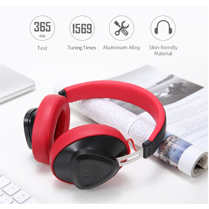 Bluedio TM Casque sans fil Casque sans fil Bluetooth Stéréo Gaming Rouge