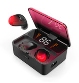CBA ES01 TWS Auriculares inalámbricos con control táctil inteligente Bluetooth 5.0 Auriculares inalámbricos en la oreja Auriculares Auriculares Powerbank Rojo